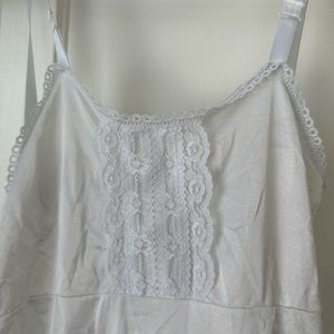 White lace slip dress